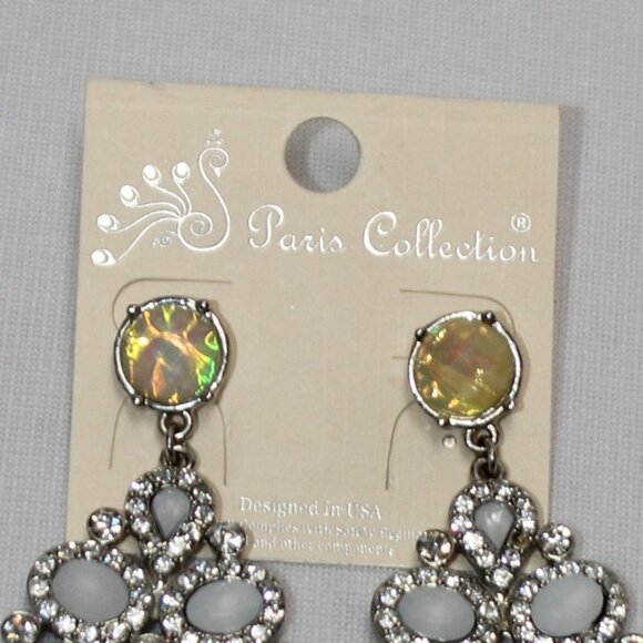 Paris Collection Rhinestone Dangle Earrings - Picture 8 of 8